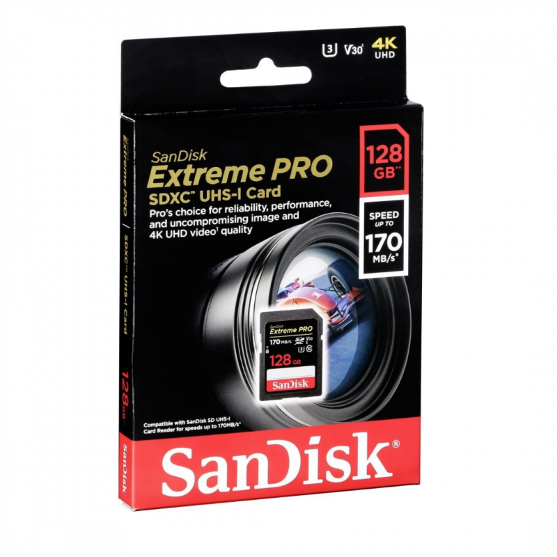 Sandisk 128GB Extreme Pro SDXC UHS-I Card - Image 2