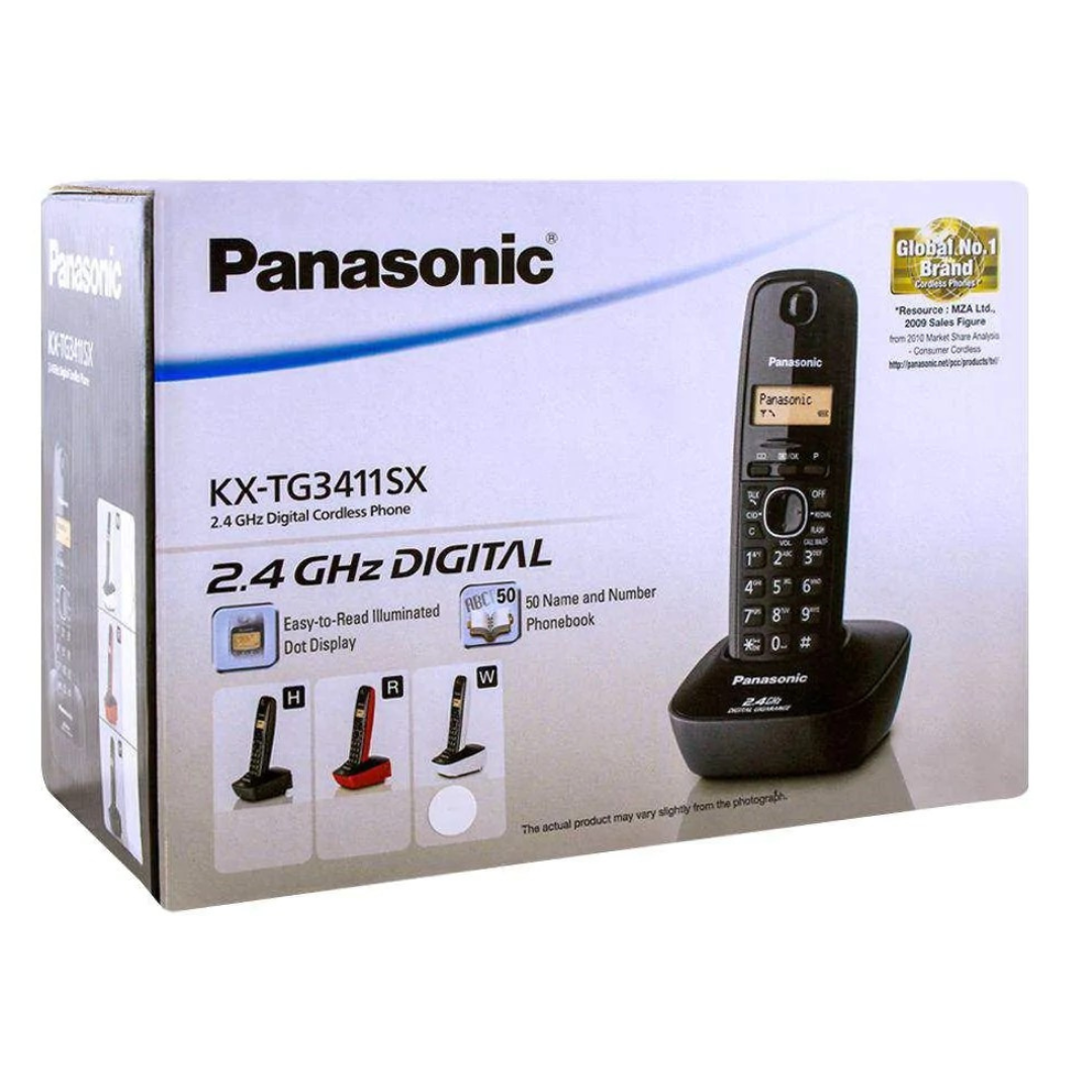 Panasonic Cordless Phone With CID (Black) KXTG 3411 - Image 2