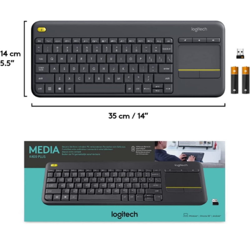 Logitech K400 Plus Wireless Touch Keyboard - Image 2
