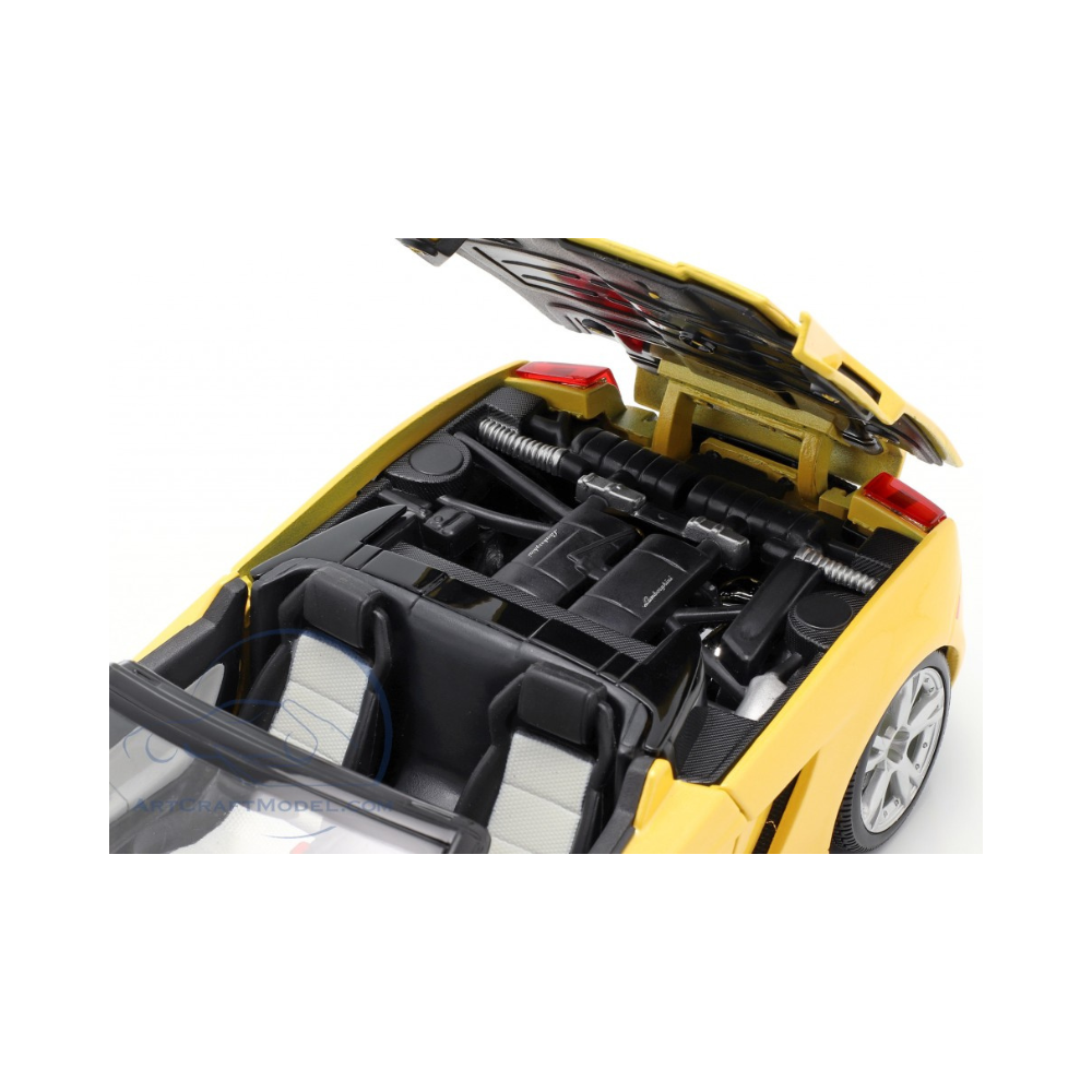 Bburago 1:18 Lamborghini Gallardo Spyder (Metallic Yellow) 18-12016 - Image 4