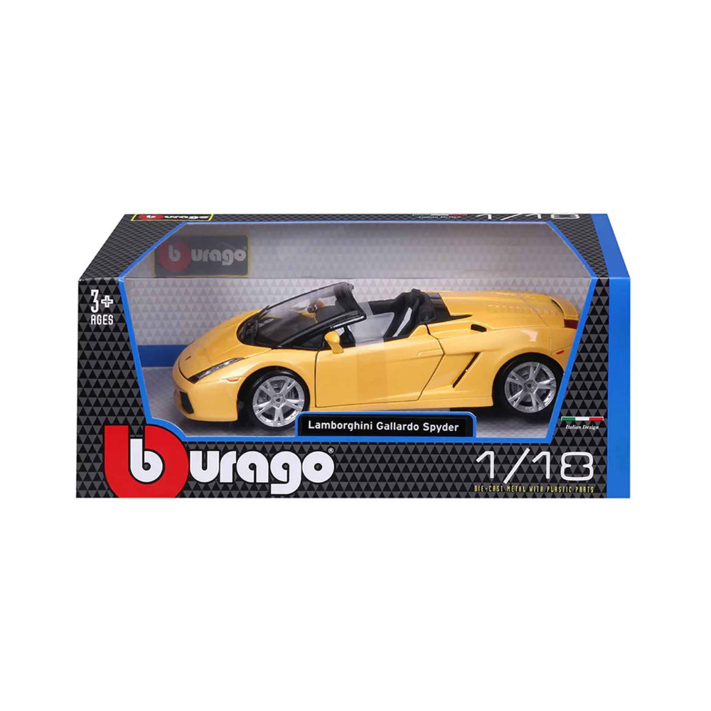 Bburago 1:18 Lamborghini Gallardo Spyder (Metallic Yellow) 18-12016 - Image 5