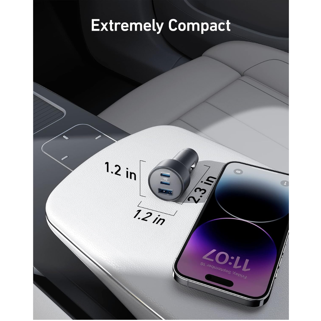 Anker 535 67W Powerful Triple-Port Car Charger A2731
