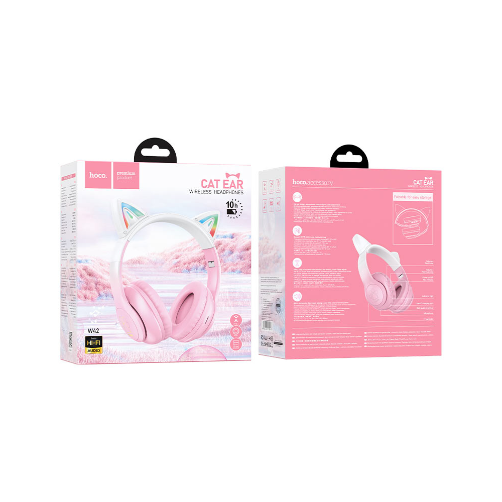 HOCO W42 Cats Ears Wireless Headphones (Cherry Blossom)