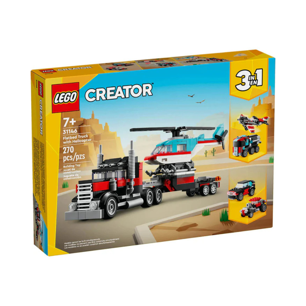 LEGO Creator 3-in-1 Flatbed Truck with Helicopter 31146